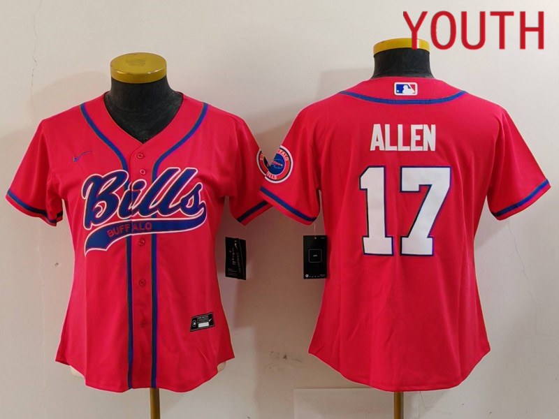 Youth Buffalo Bills #17 Allen Red Joint Name 2024 Nike Limited NFL Jersey style 912